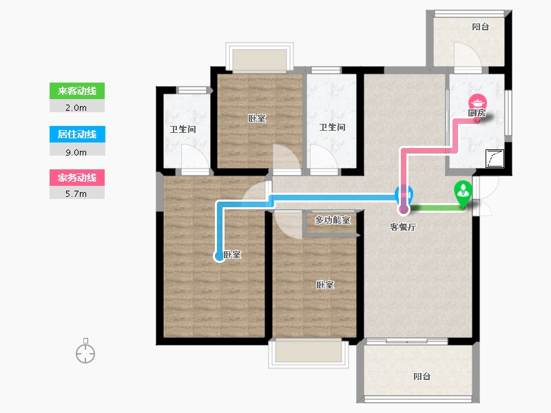 陕西省-西安市-黄金·嘉境-111.00-户型库-动静线