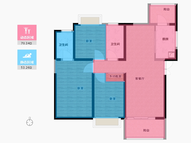 陕西省-西安市-黄金·嘉境-111.00-户型库-动静分区