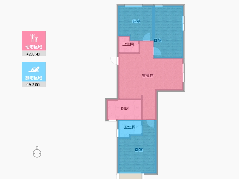 云南省-保山市-丽彩·十里荷苑-83.83-户型库-动静分区