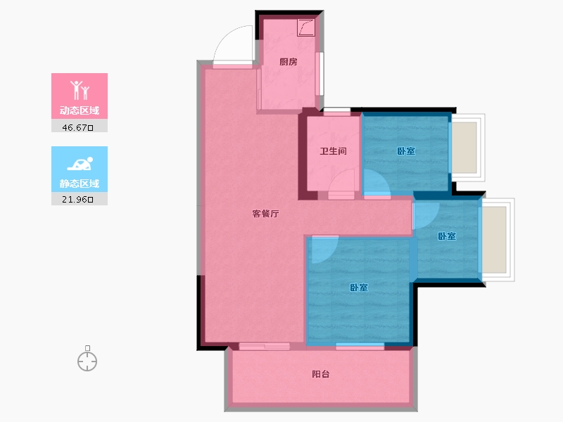 广西壮族自治区-南宁市-奥园瀚德誉江南-60.13-户型库-动静分区