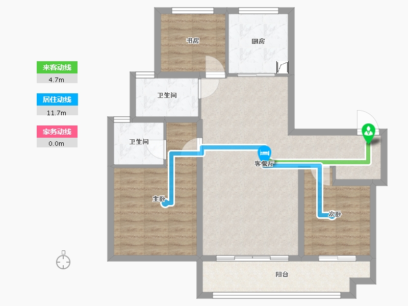 山东省-济南市-劝学里-83.88-户型库-动静线