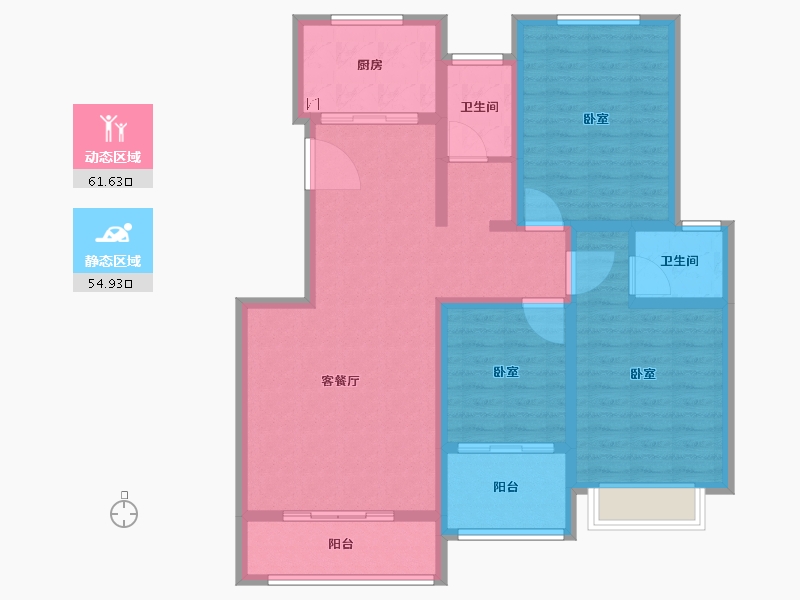 陕西省-宝鸡市-冠宇·凤凰茗苑-104.00-户型库-动静分区