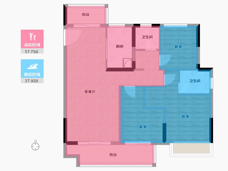 四川省-巴中市-明发·桃源名著-85.03-户型库-动静分区