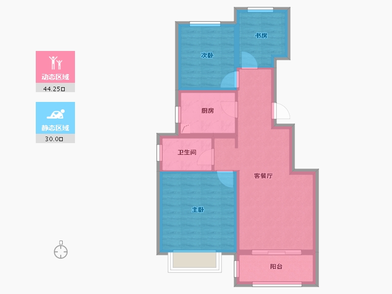 天津-天津市-新城悦隽公元-65.44-户型库-动静分区