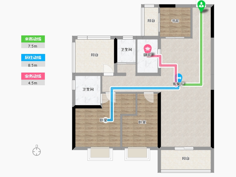 广东省-汕头市-碧桂园·濠悦湾-105.03-户型库-动静线