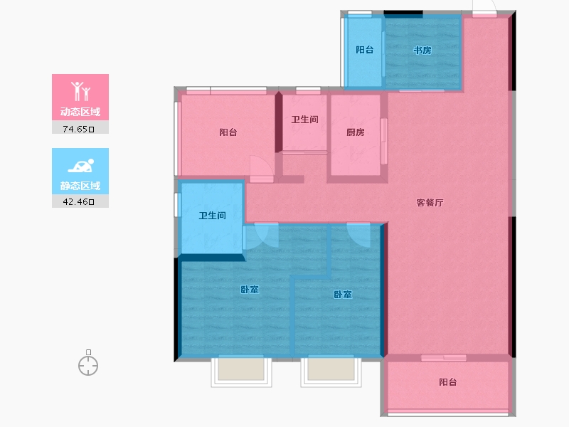 广东省-汕头市-碧桂园·濠悦湾-105.03-户型库-动静分区