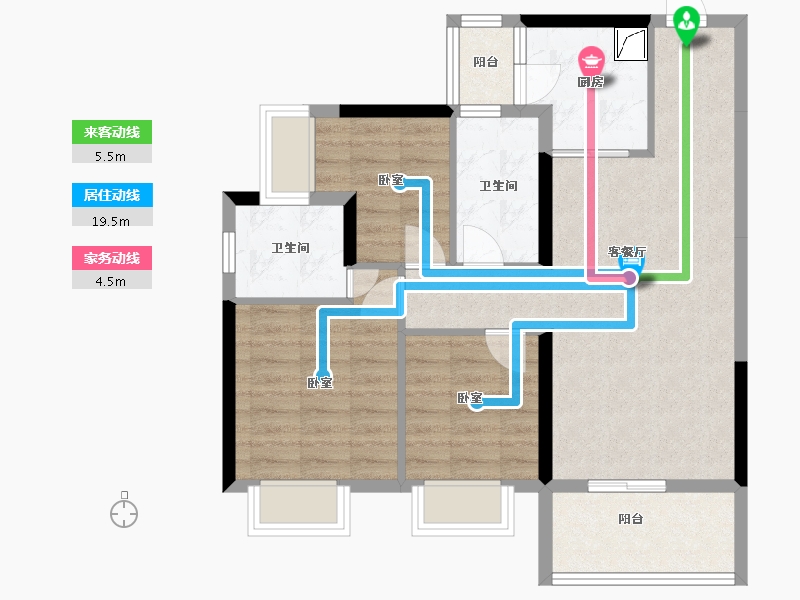 广东省-汕头市-碧桂园·濠悦湾-76.66-户型库-动静线