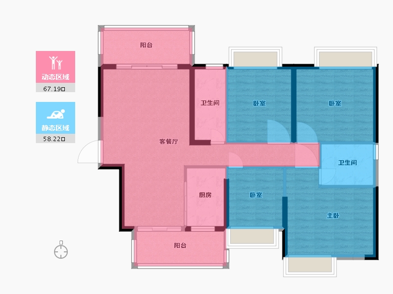 广西壮族自治区-梧州市-恒达江山-113.41-户型库-动静分区