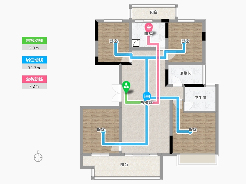 四川省-巴中市-明发·桃源名著-110.17-户型库-动静线