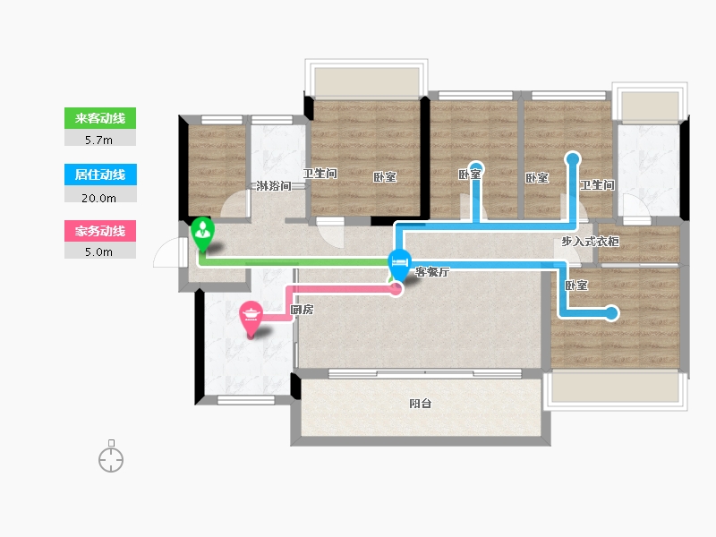 广东省-深圳市-万科光年四季花园住宅-92.19-户型库-动静线