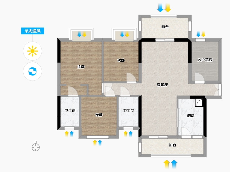 广东省-江门市-君汇上城-97.30-户型库-采光通风