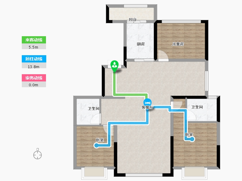 陕西省-西安市-鑫苑府-114.00-户型库-动静线