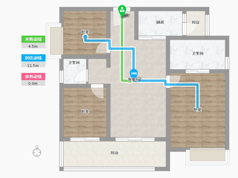 四川省-遂宁市-嘉信·虹悦湾-85.97-户型库-动静线