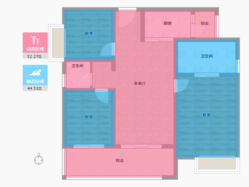 四川省-遂宁市-嘉信·虹悦湾-85.97-户型库-动静分区