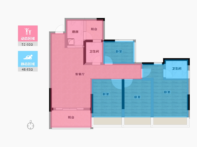 四川省-内江市-资中西城首座-87.95-户型库-动静分区