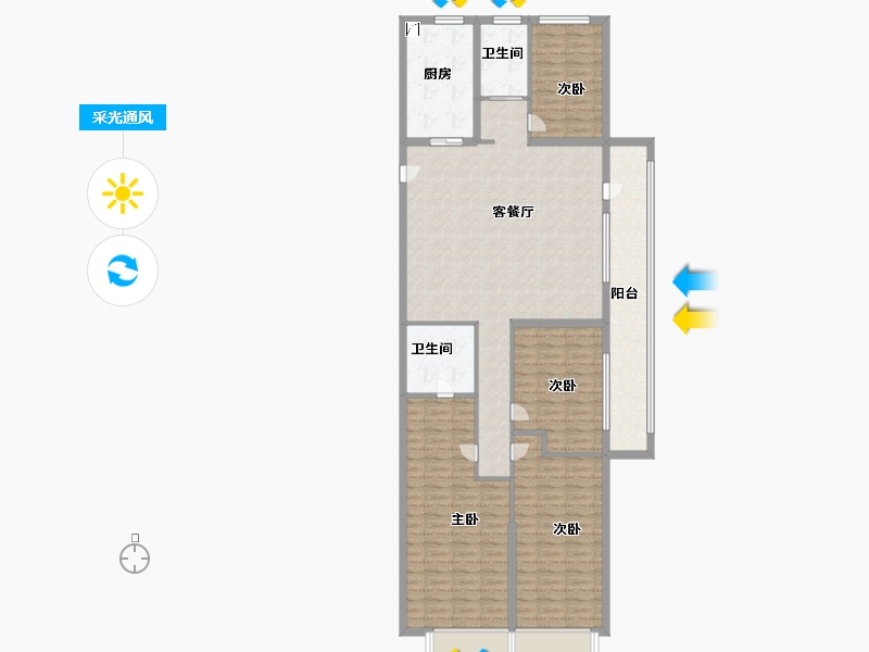 山东省-青岛市-碧桂园蓝谷之光-143.00-户型库-采光通风