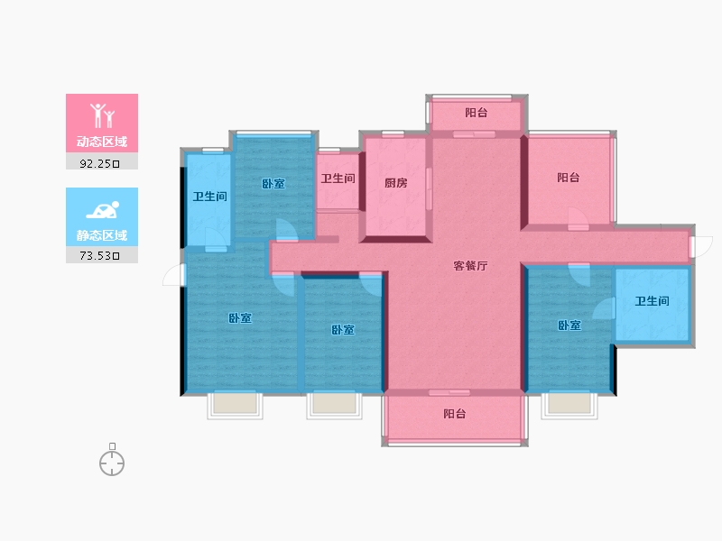 广东省-汕头市-碧桂园·濠悦湾-147.58-户型库-动静分区