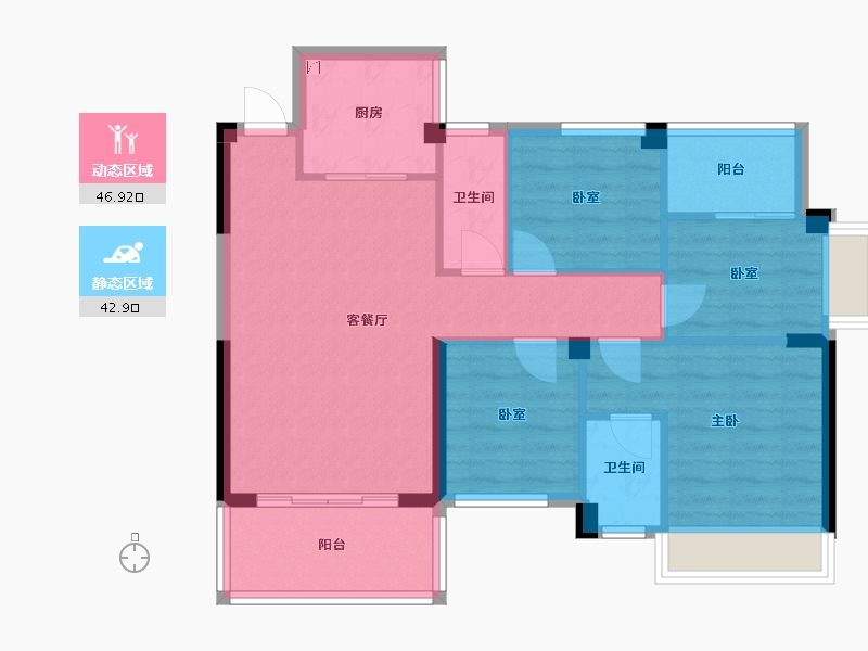 广西壮族自治区-梧州市-金榜世家-80.45-户型库-动静分区