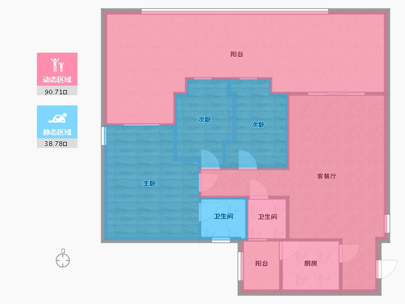 广东省-广州市-金海岸花园-119.56-户型库-动静分区