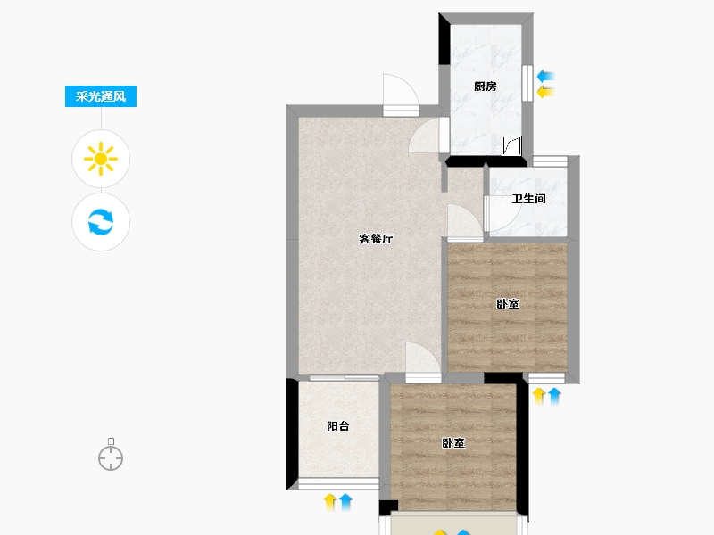 广西壮族自治区-南宁市-盛邦双悦湾-45.24-户型库-采光通风