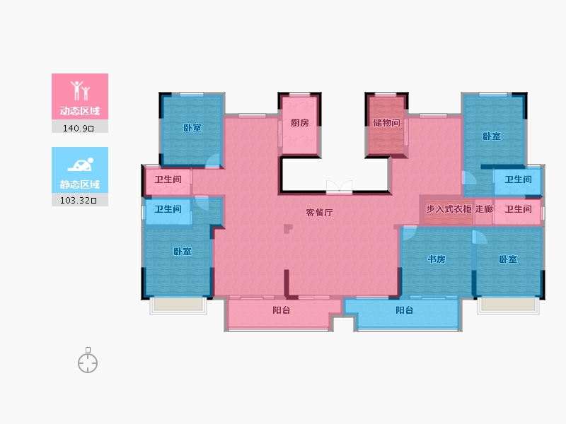 河南省-驻马店市-未来书香里-218.81-户型库-动静分区