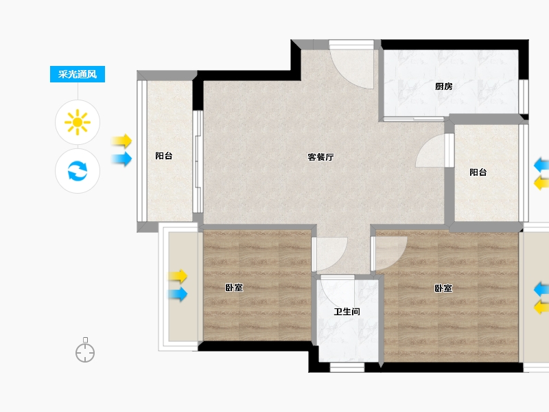 广东省-深圳市-尚誉红山里-58.00-户型库-采光通风