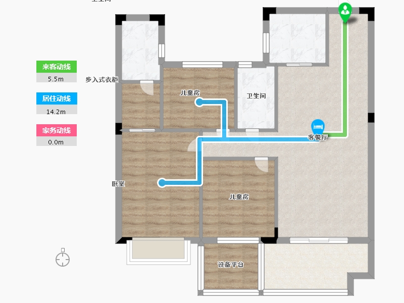 湖南省-岳阳市-平江碧桂园·翘楚棠-87.99-户型库-动静线