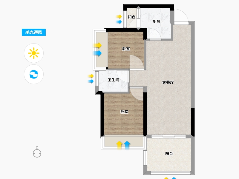 广东省-深圳市-新霖荟邑-58.60-户型库-采光通风