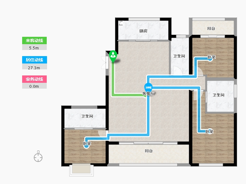 陕西省-西安市-天朗•熙湖-134.00-户型库-动静线