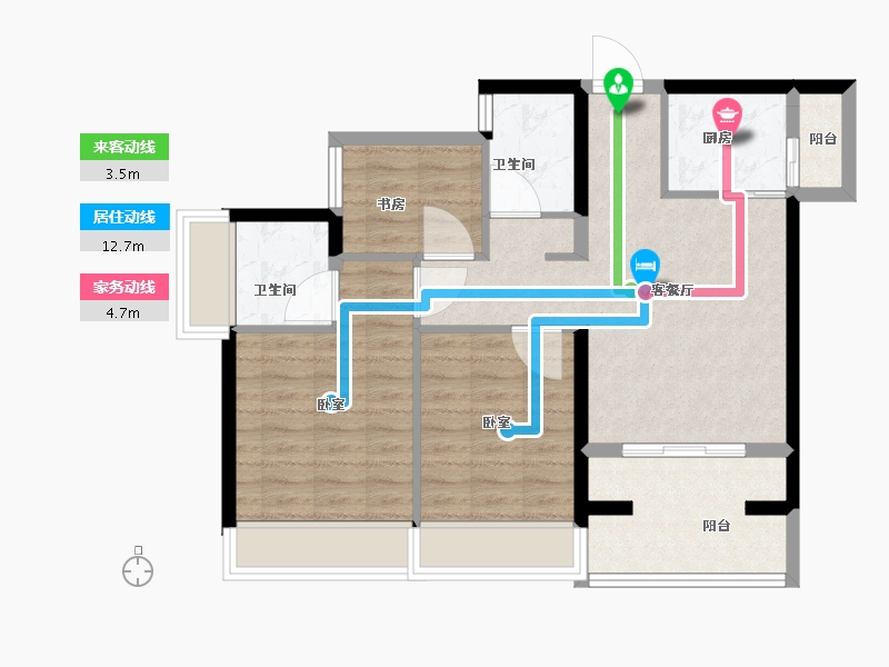 广东省-深圳市-尚誉红山里-73.01-户型库-动静线