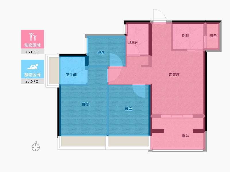 广东省-深圳市-尚誉红山里-73.01-户型库-动静分区