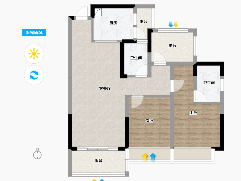 广东省-惠州市-花样年家天下-78.02-户型库-采光通风