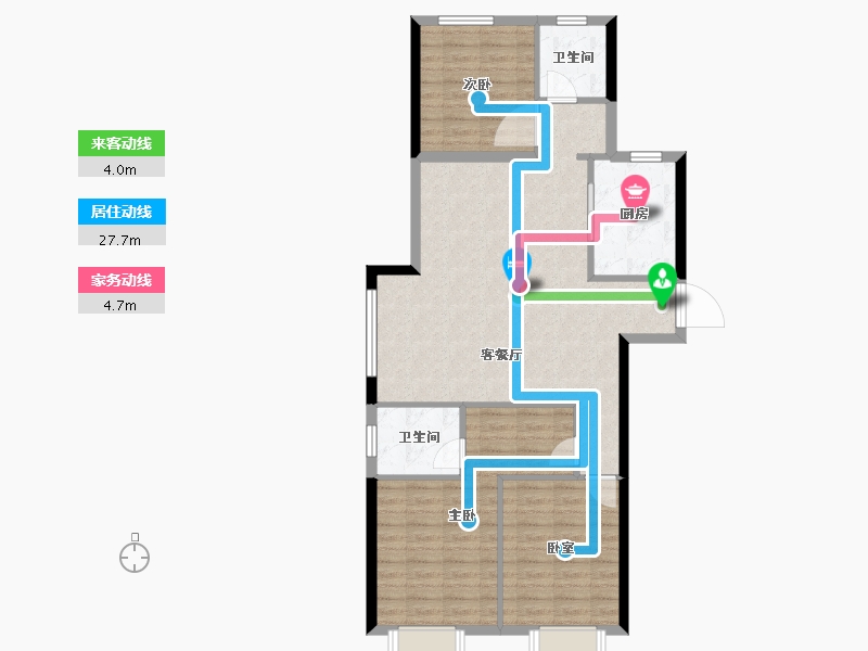 甘肃省-兰州市-万科星光都会-93.60-户型库-动静线