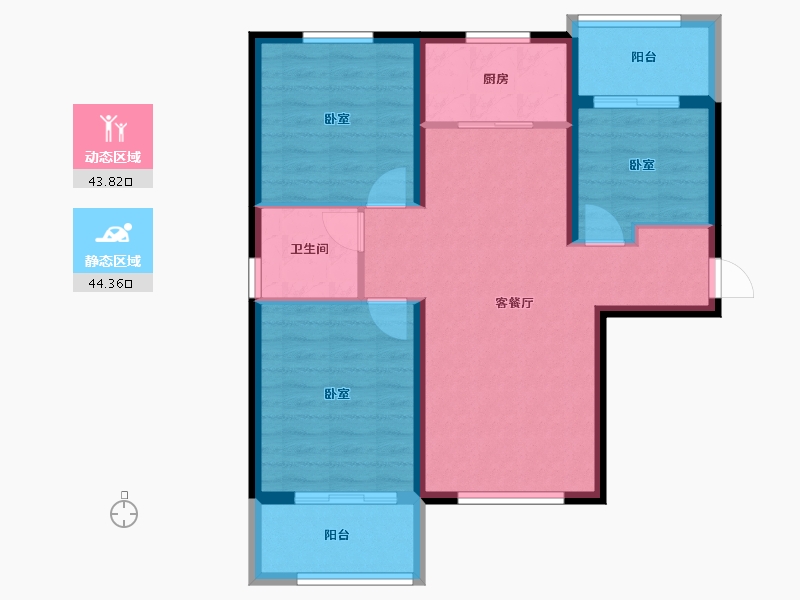 陕西省-西安市-天朗•熙湖-79.00-户型库-动静分区