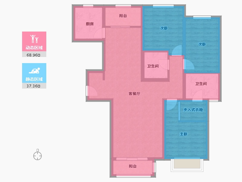 内蒙古自治区-包头市-中环悦府-94.12-户型库-动静分区