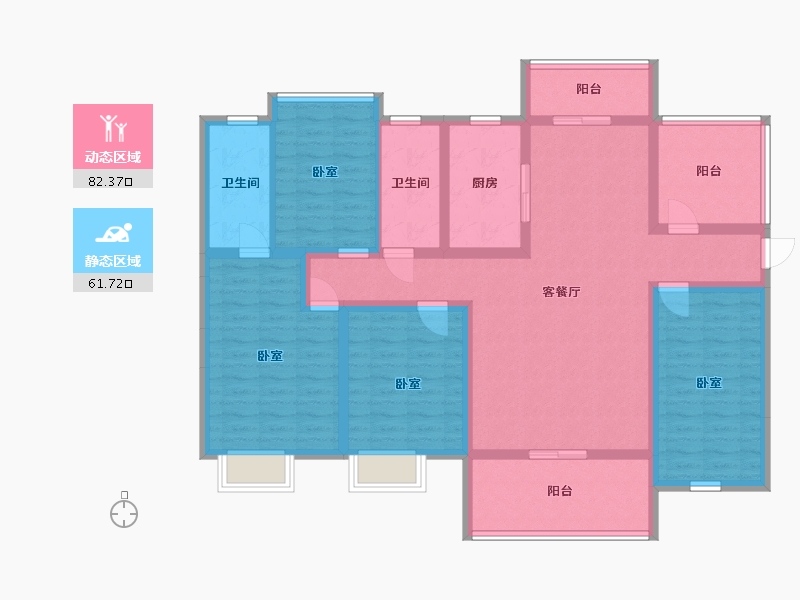 广东省-汕头市-碧桂园·濠悦湾-127.86-户型库-动静分区