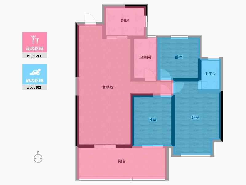 湖南省-邵阳市-东方凤凰城-89.07-户型库-动静分区