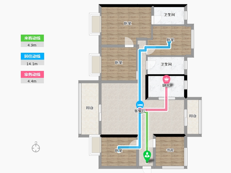 广东省-汕头市-碧桂园·濠悦湾-110.97-户型库-动静线