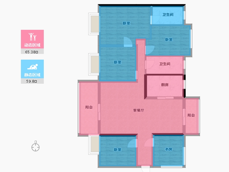 广东省-汕头市-碧桂园·濠悦湾-110.97-户型库-动静分区