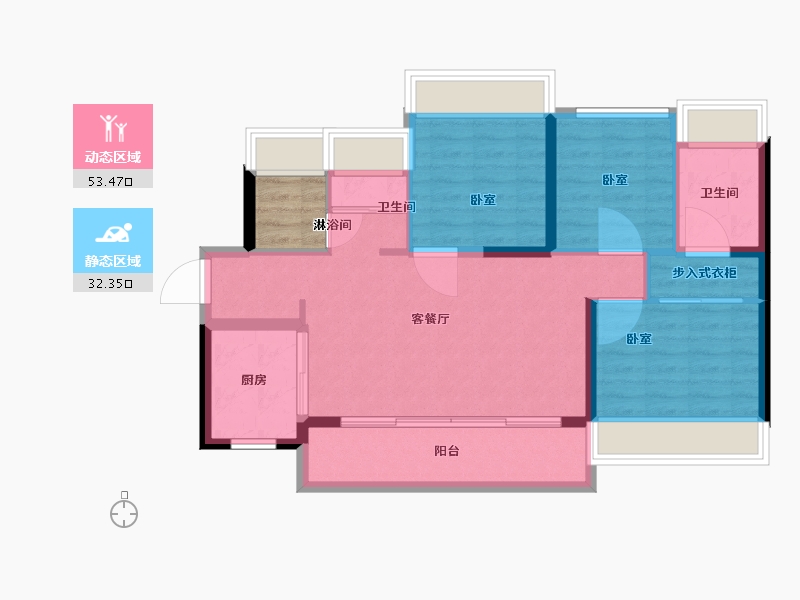 广东省-深圳市-万科光年四季花园住宅-80.01-户型库-动静分区