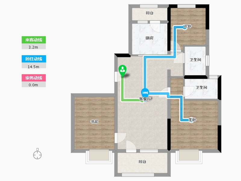 河北省-沧州市-碧桂园观澜府-86.12-户型库-动静线