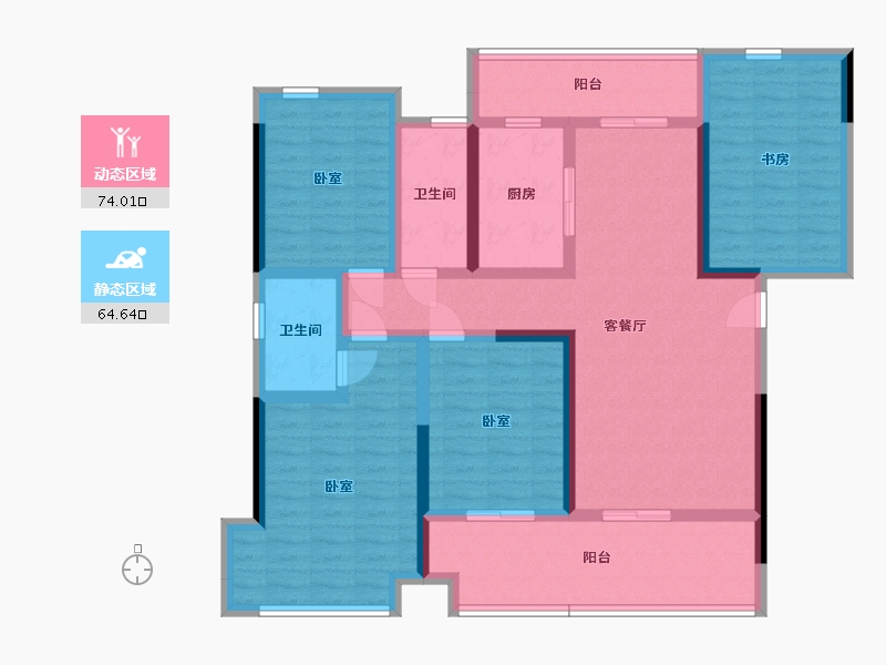 湖南省-邵阳市-东方凤凰城-122.37-户型库-动静分区