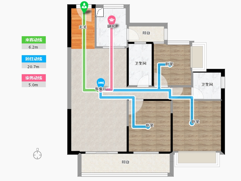 四川省-雅安市-碧桂园天澜府-88.58-户型库-动静线