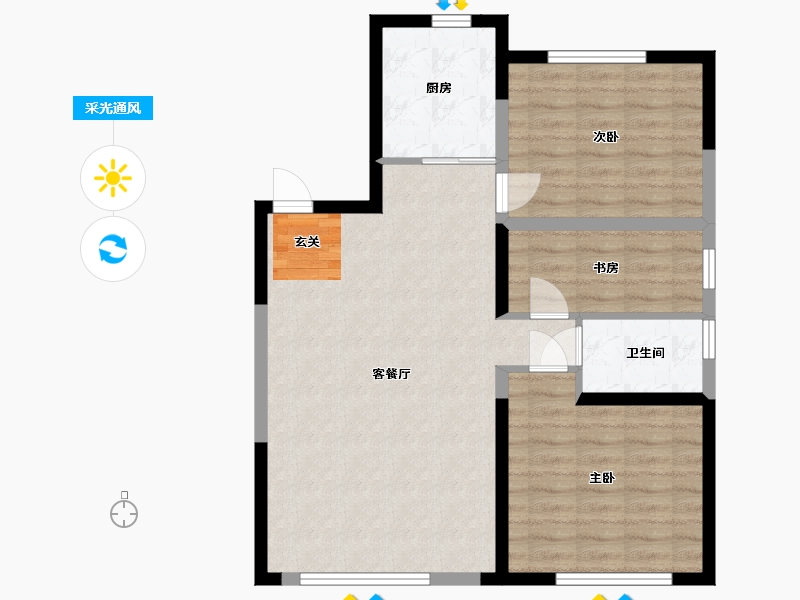 山东省-枣庄市-富翔庄园-79.21-户型库-采光通风