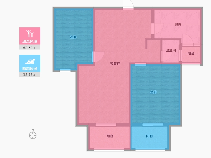 山东省-淄博市-学府雅居-90.40-户型库-动静分区