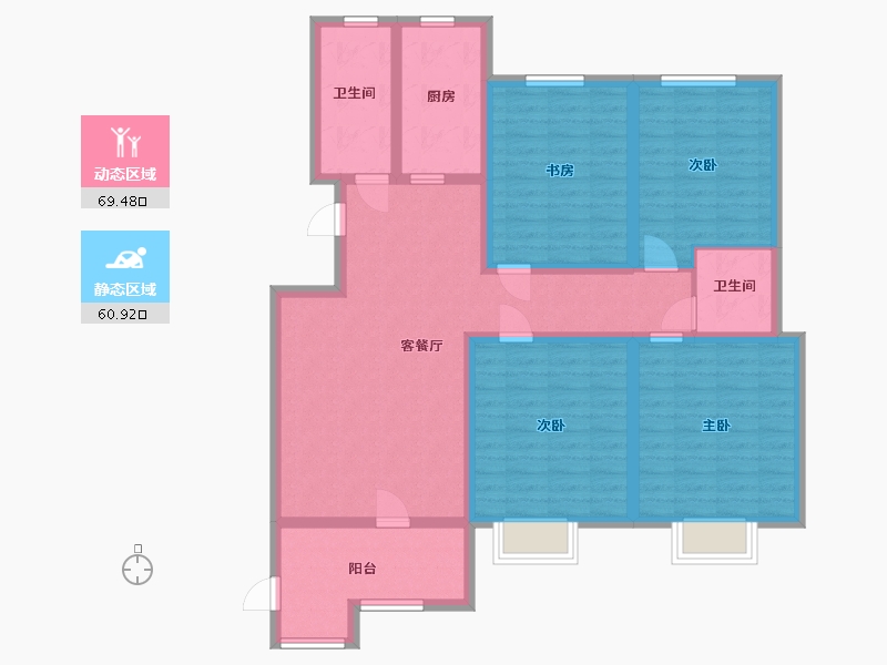 山东省-淄博市-水岸新城-116.00-户型库-动静分区