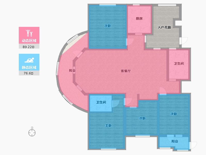 山东省-淄博市-水岸新城-163.83-户型库-动静分区