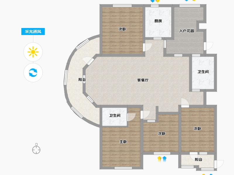 山东省-淄博市-水岸新城-163.83-户型库-采光通风