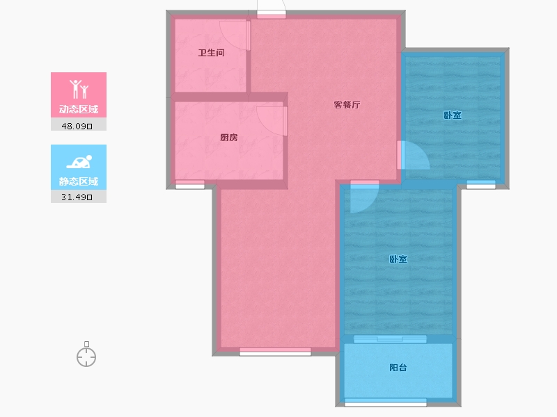 山东省-潍坊市-和扬万悦城-70.84-户型库-动静分区