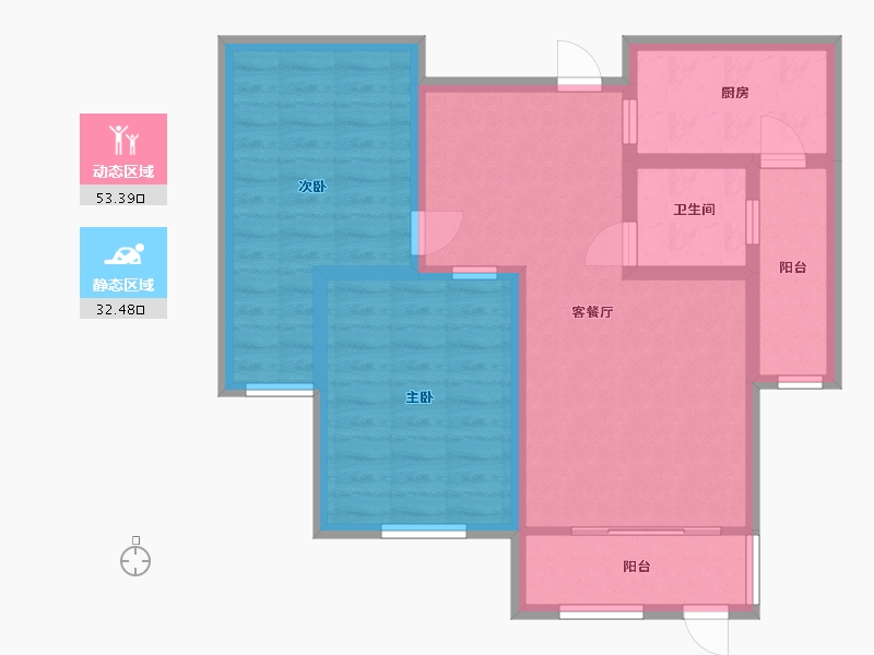 山东省-淄博市-淄博悦澜湾-76.01-户型库-动静分区